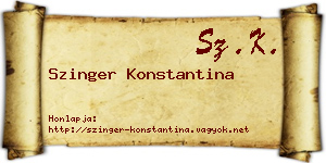 Szinger Konstantina névjegykártya